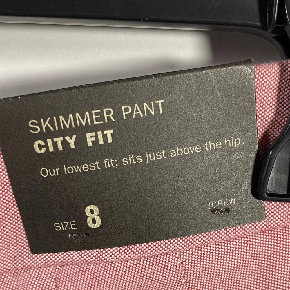 J. Crew NWT Pink Capris Skimmer Pant City Fit Size 8 - Picture 8 of 12